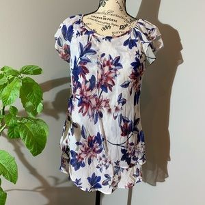 White floral blouse